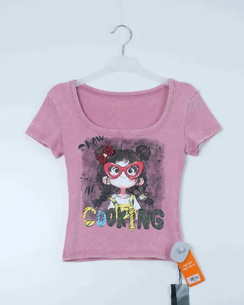 Áo phông croptop nữ Teen 558-3 đen H27.2026.2